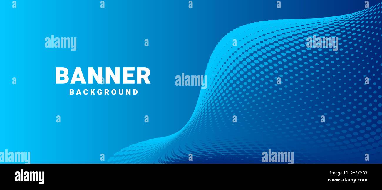 Fond bleu de bannière d'onde abstraite Illustration de Vecteur