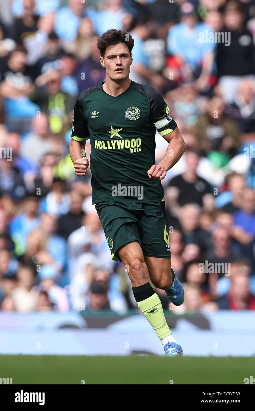 Manchester, Royaume-Uni. 14 septembre 2024. Christian Norgaard de Brentford lors du match Manchester City FC contre Brentford FC English premier League à l'Etihad Stadium, Manchester, Angleterre, Royaume-Uni le 14 septembre 2024 Credit : Every second Media/Alamy Live News Banque D'Images