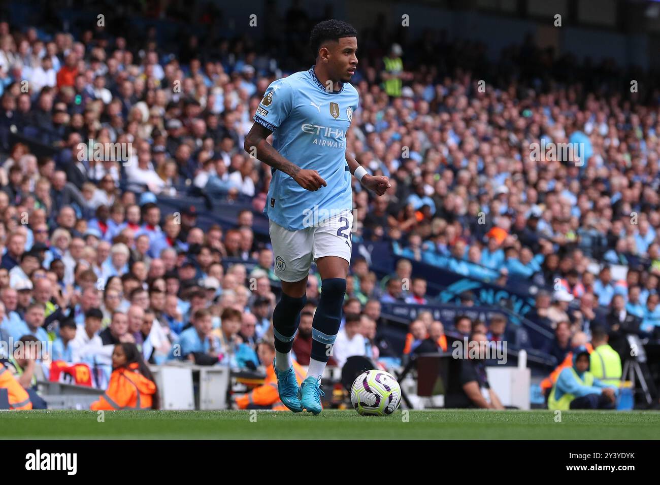 Manchester, Royaume-Uni. 14 septembre 2024. Savinho de Manchester City lors du match Manchester City FC contre Brentford FC English premier League à l'Etihad Stadium, Manchester, Angleterre, Royaume-Uni le 14 septembre 2024 Credit : Every second Media/Alamy Live News Banque D'Images