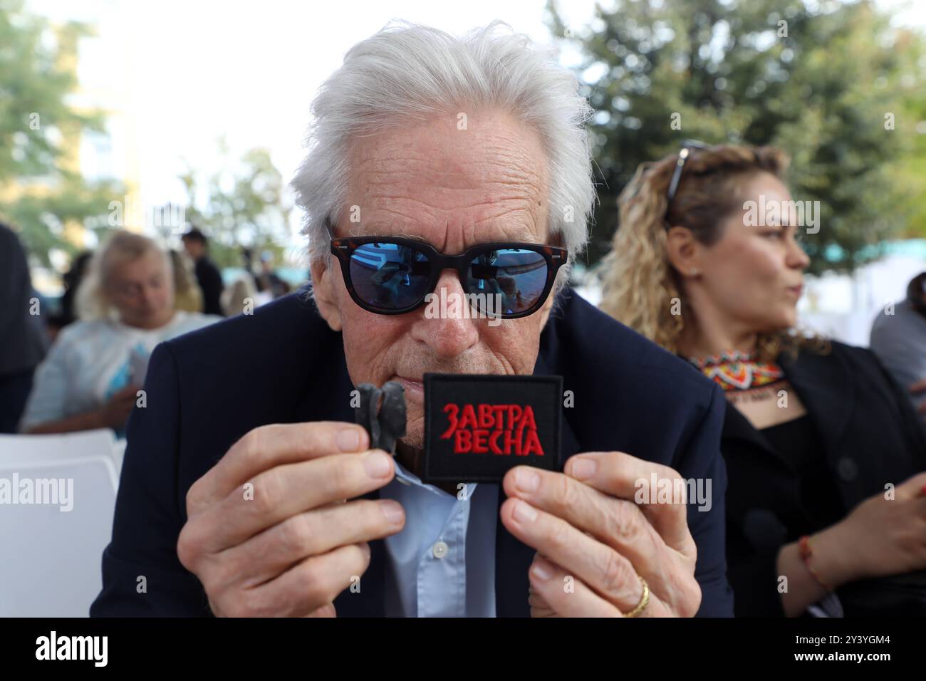 Non exclusif : KIEV, UKRAINE - 13 SEPTEMBRE 2024 - L'acteur américain Michael Douglas assiste à la plate-forme culturelle ouverte à l'Ukraine au Saint So Banque D'Images