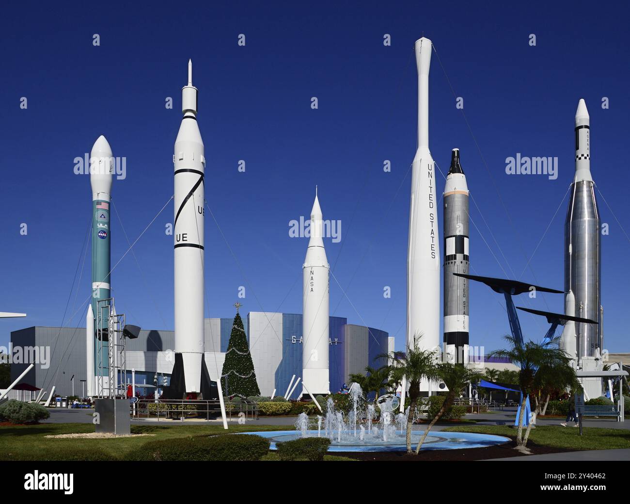Rocket Garden au Kennedy Space Center, Floride, États-Unis. Rocket Garden im Kennedy Space Center, Floride, États-Unis, Amérique du Nord Banque D'Images