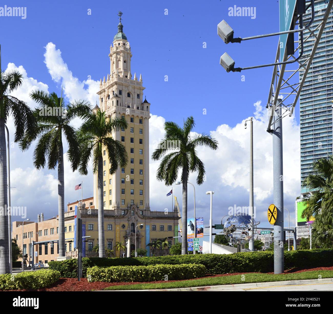 Panorama du centre-ville de Miami, Floride, États-Unis. Panorama du centre-ville de Miami, Floride, États-Unis, Amérique du Nord Banque D'Images