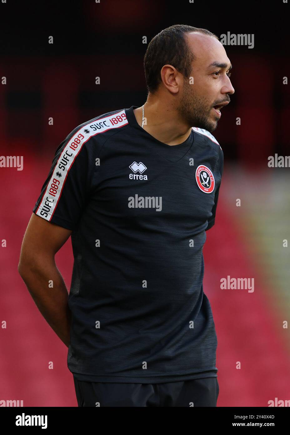 Sheffield, Royaume-Uni. 14 septembre 2024. Ash Thompson entraîneur de Sheffield United lors du match de championnat féminin de FA à Bramall Lane, Sheffield. Le crédit photo devrait se lire : Simon Bellis/Sportimage crédit : Sportimage Ltd/Alamy Live News Banque D'Images