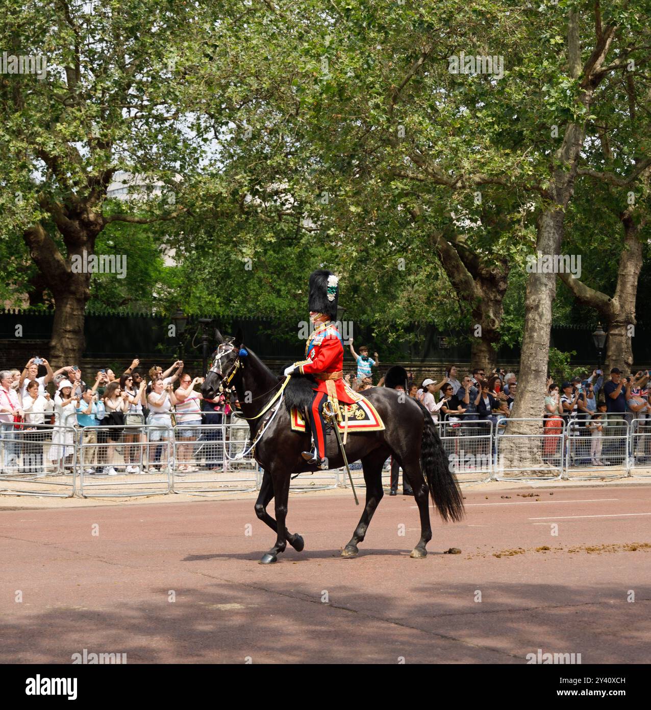 SM Roi Charles III sur un cheval, Trooping the color, Londres 2023 Banque D'Images