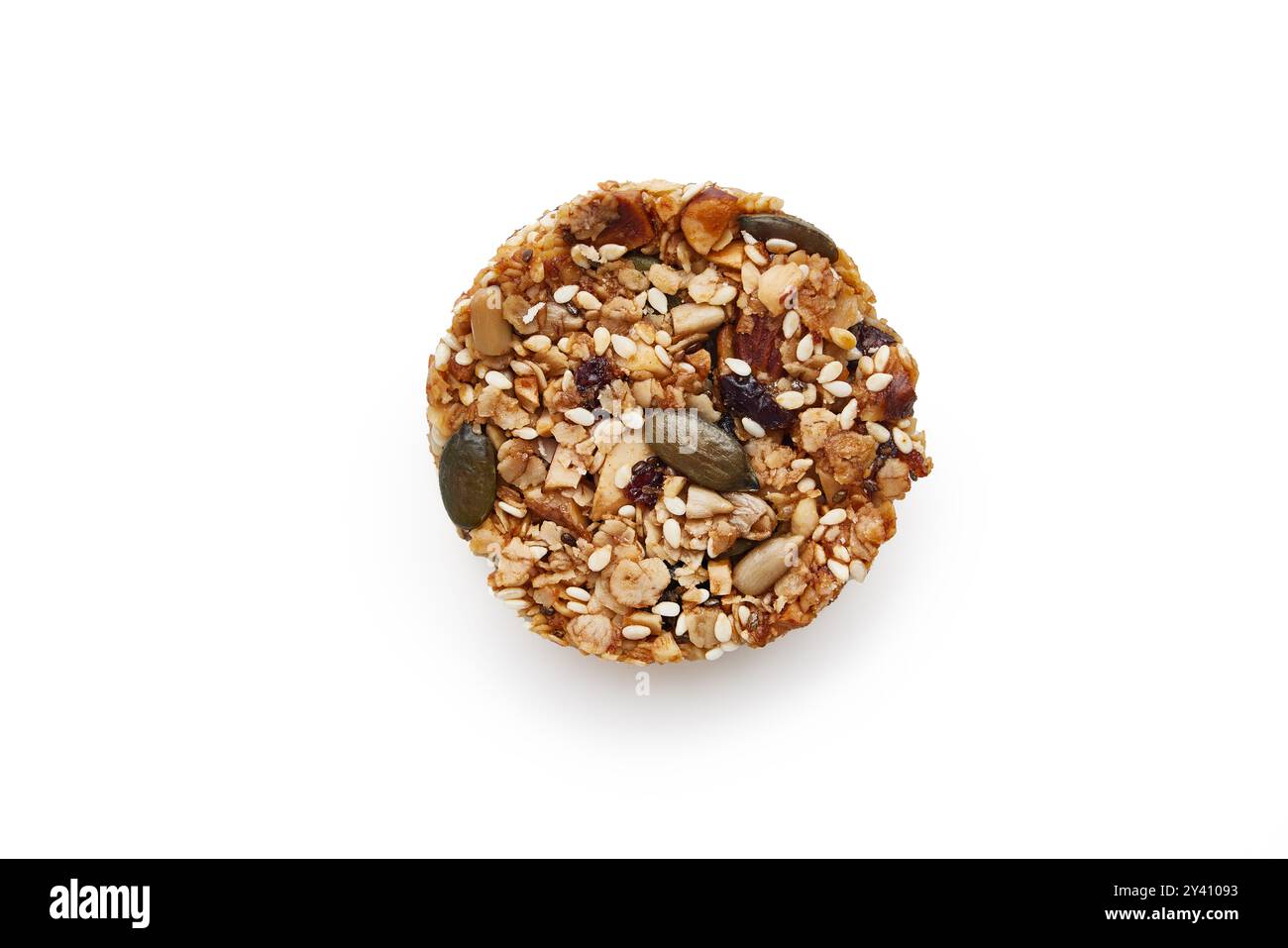 Biscuit granola isolé sur fond blanc Banque D'Images