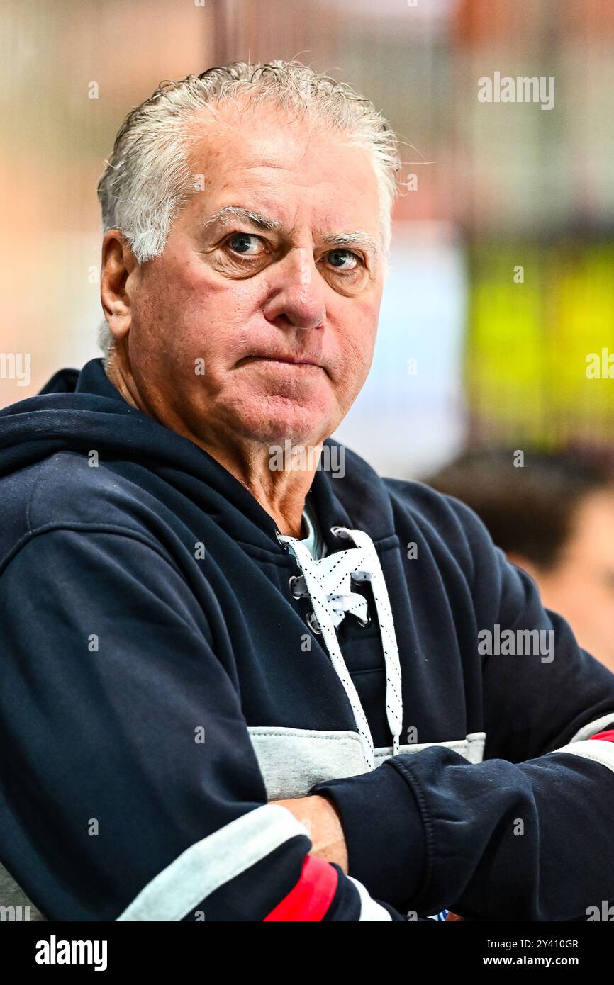 Doug Shedden (Cheftrainer, Headcoach, Iserlohn Roosters), GER, Iserlohn Roosters v. Düsseldorfer EG, Eishockey, Testspiel, Spielzeit 2023/2024, 15.09.2024, Foto : Jonas Brockmann/Eibner-Pressefoto Banque D'Images