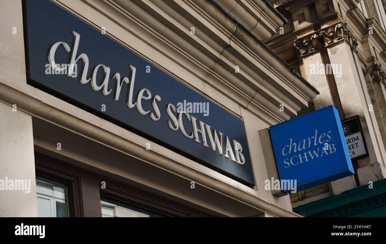 Bureaux de Charles Schwab à Ludgate Hill, Londres, Banque D'Images