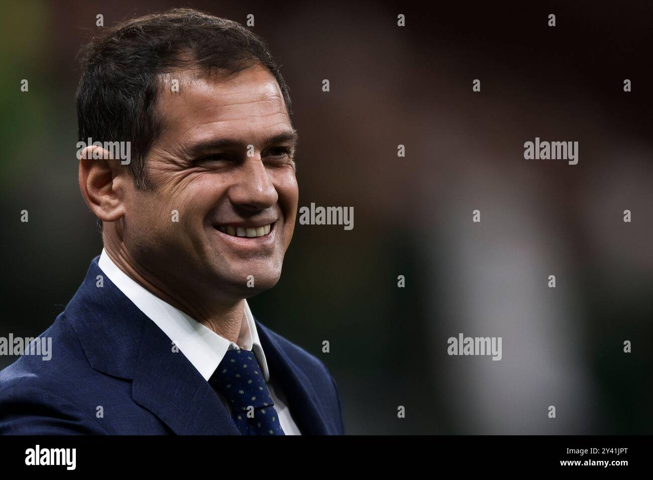 Milan, Italie. 14 septembre 2024. Filippo Antonelli sourit avant le match de Serie A entre l'AC Milan et le Venezia FC. Crédit : Nicolò Campo/Alamy Live News Banque D'Images