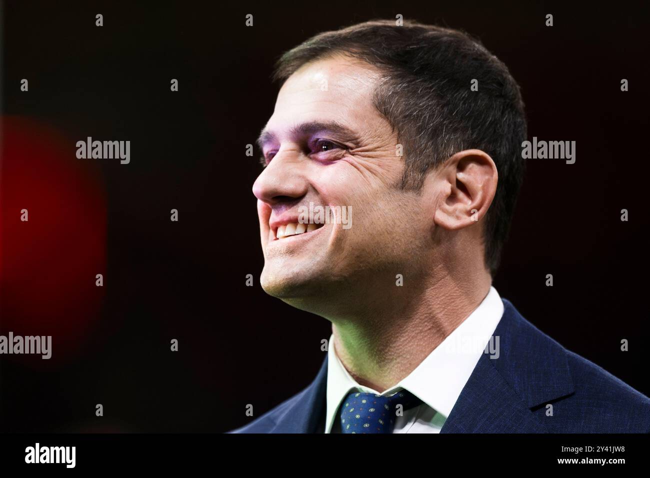 Milan, Italie. 14 septembre 2024. Filippo Antonelli sourit avant le match de Serie A entre l'AC Milan et le Venezia FC. Crédit : Nicolò Campo/Alamy Live News Banque D'Images