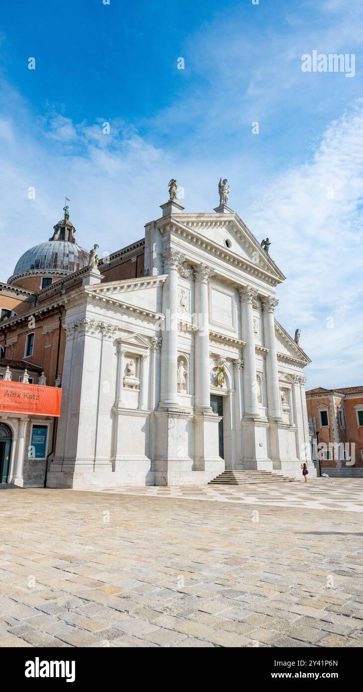 Venise, Italie, façade de Basilica di San Giorgio Maggiore, Editorial seulement. Banque D'Images