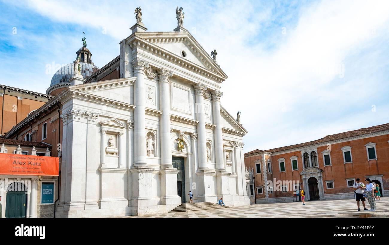 Venise, Italie, façade de Basilica di San Giorgio Maggiore, Editorial seulement. Banque D'Images