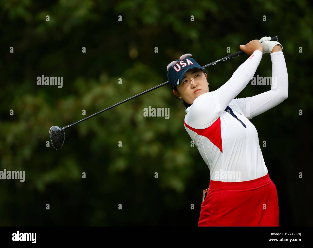 Gainesville, Virginie, États-Unis. 15 septembre 2024. Lors de la Coupe Solheim sur le terrain de golf Robert Trent Jones à Gainesville, Virginie. Justin Cooper/CSM/Alamy Live News Banque D'Images