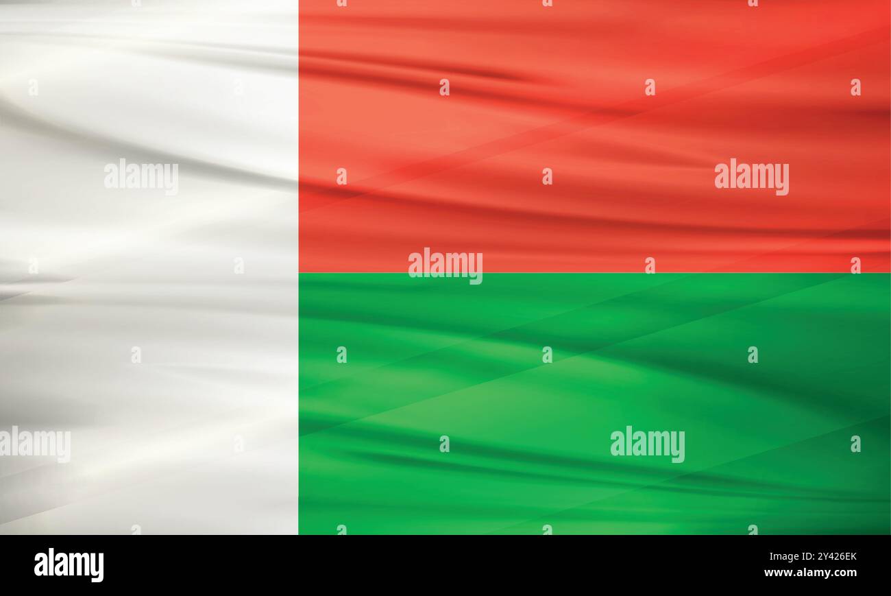 Drapeau de Madagascar et vecteur modifiable, drapeau de pays de Madagascar Illustration de Vecteur