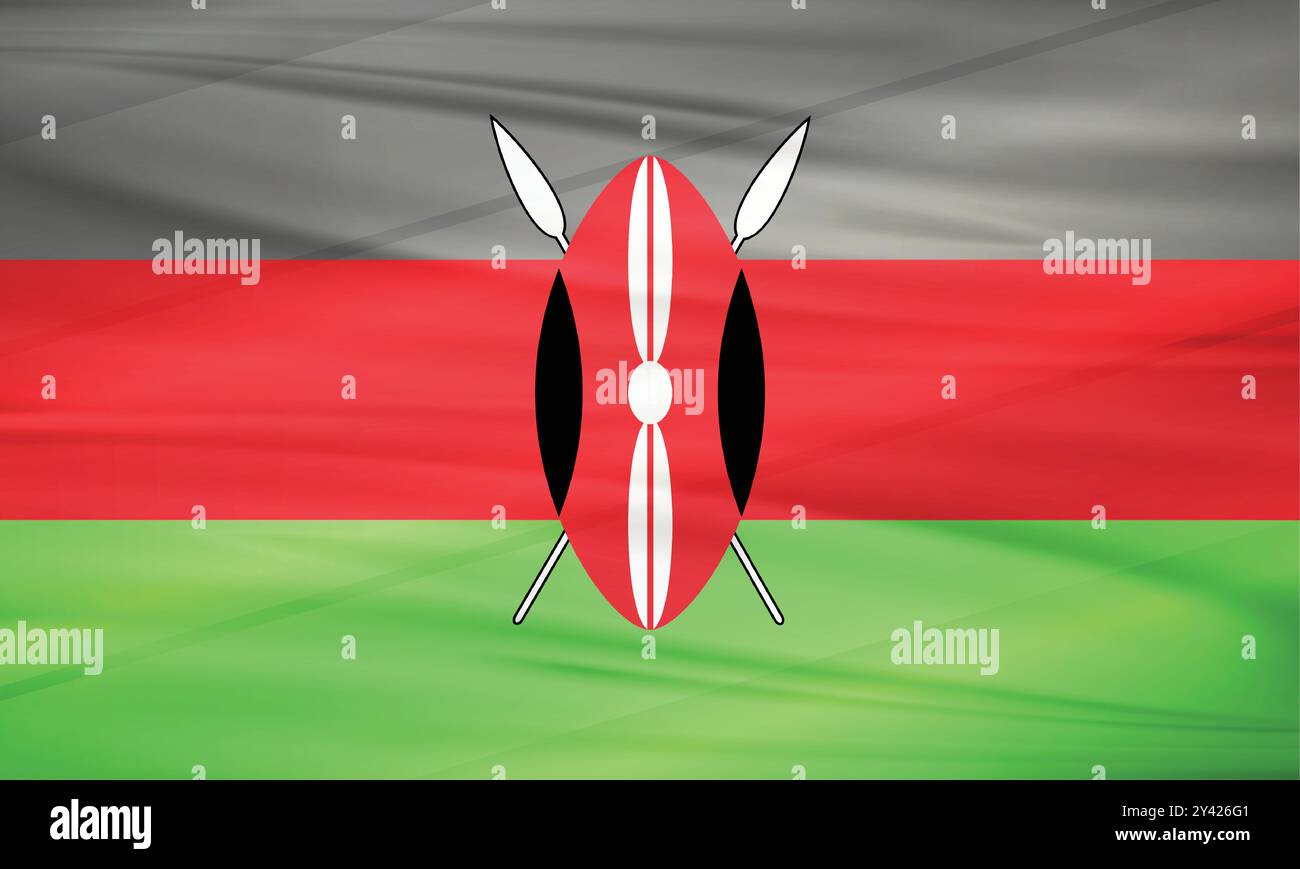 Drapeau du Kenya et vecteur modifiable, drapeau du pays du Kenya Illustration de Vecteur