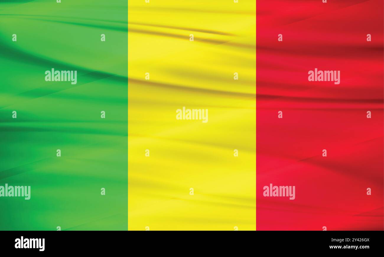 Drapeau du Mali et vecteur modifiable, drapeau du pays du Mali Illustration de Vecteur