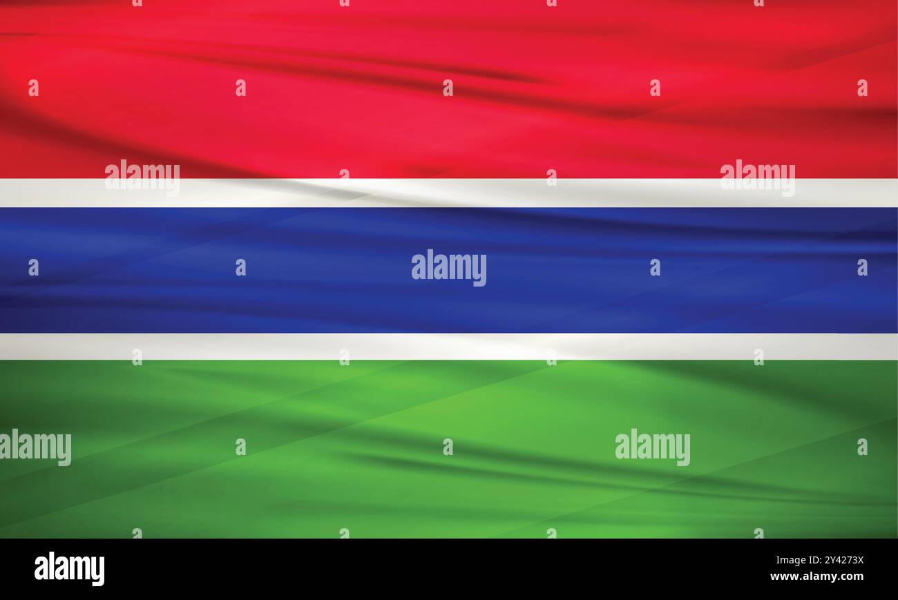 Drapeau de la Gambie et vecteur modifiable, drapeau du pays de la Gambie Illustration de Vecteur