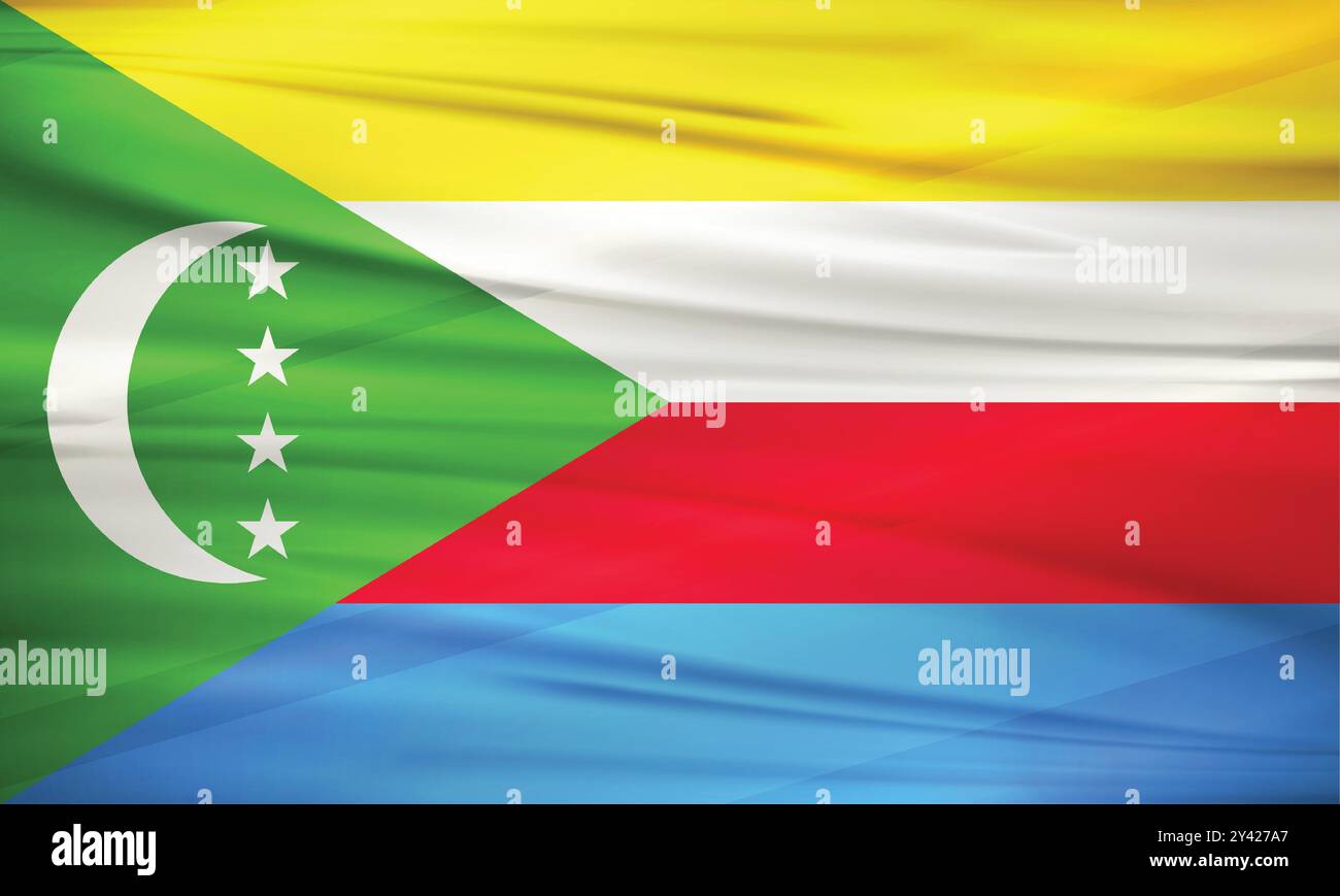 Drapeau des Comores et vecteur modifiable, drapeau du pays des Comores Illustration de Vecteur