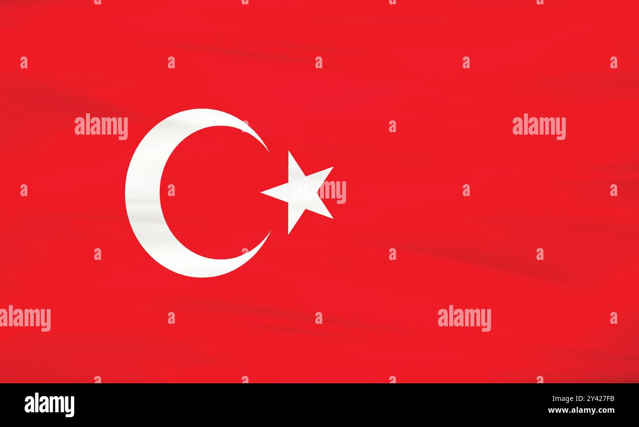 Drapeau de Turquie et vecteur modifiable, drapeau de pays de Turquie Illustration de Vecteur