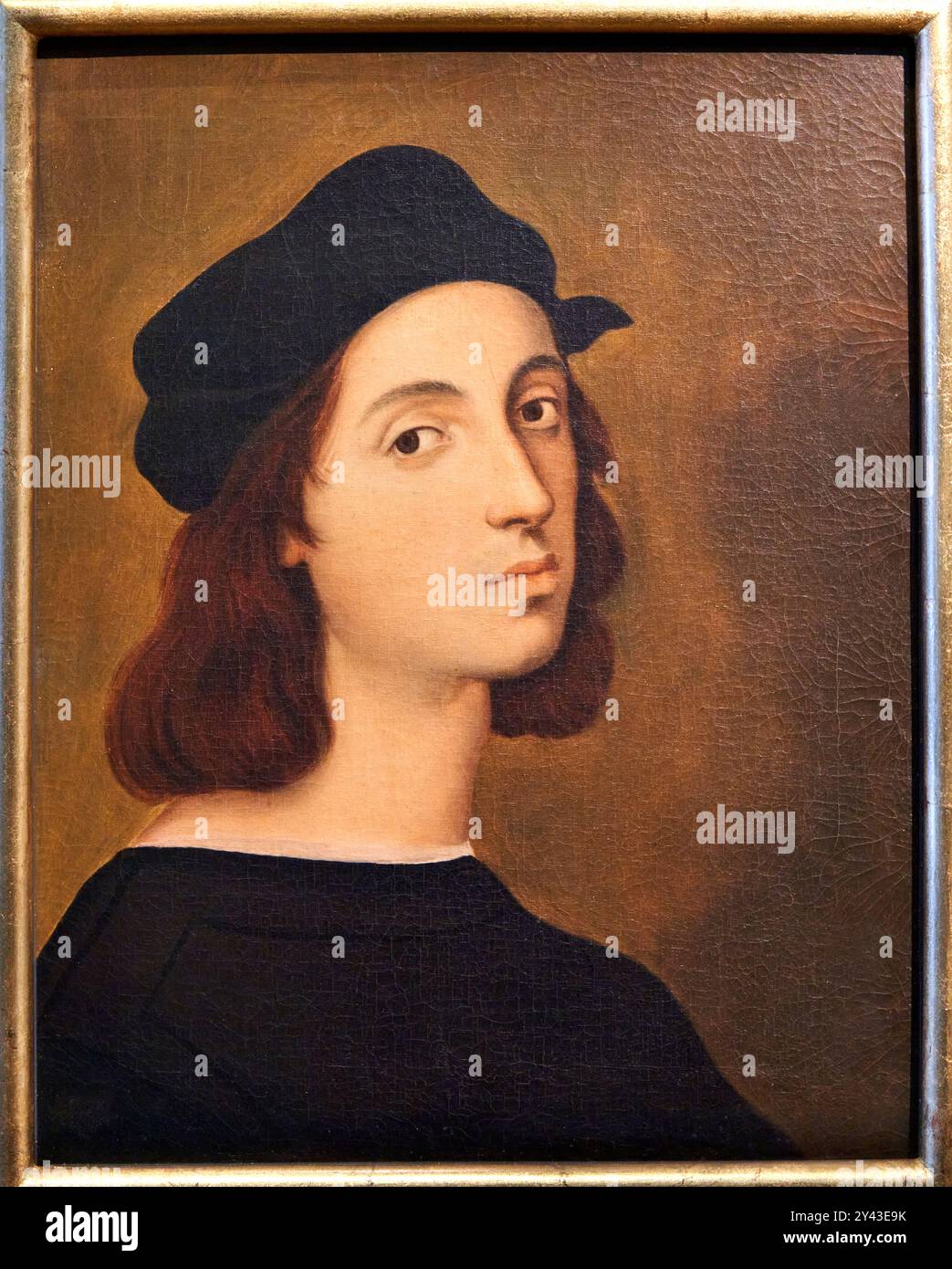 Copie de l'Autoportrait de Raphaël, 1820-1824, huile sur toile, Jean-Auguste-Dominique Ingres (Montauban, 1780- Paris, 1867), D’après Rafael Sanzio (Urbino Banque D'Images