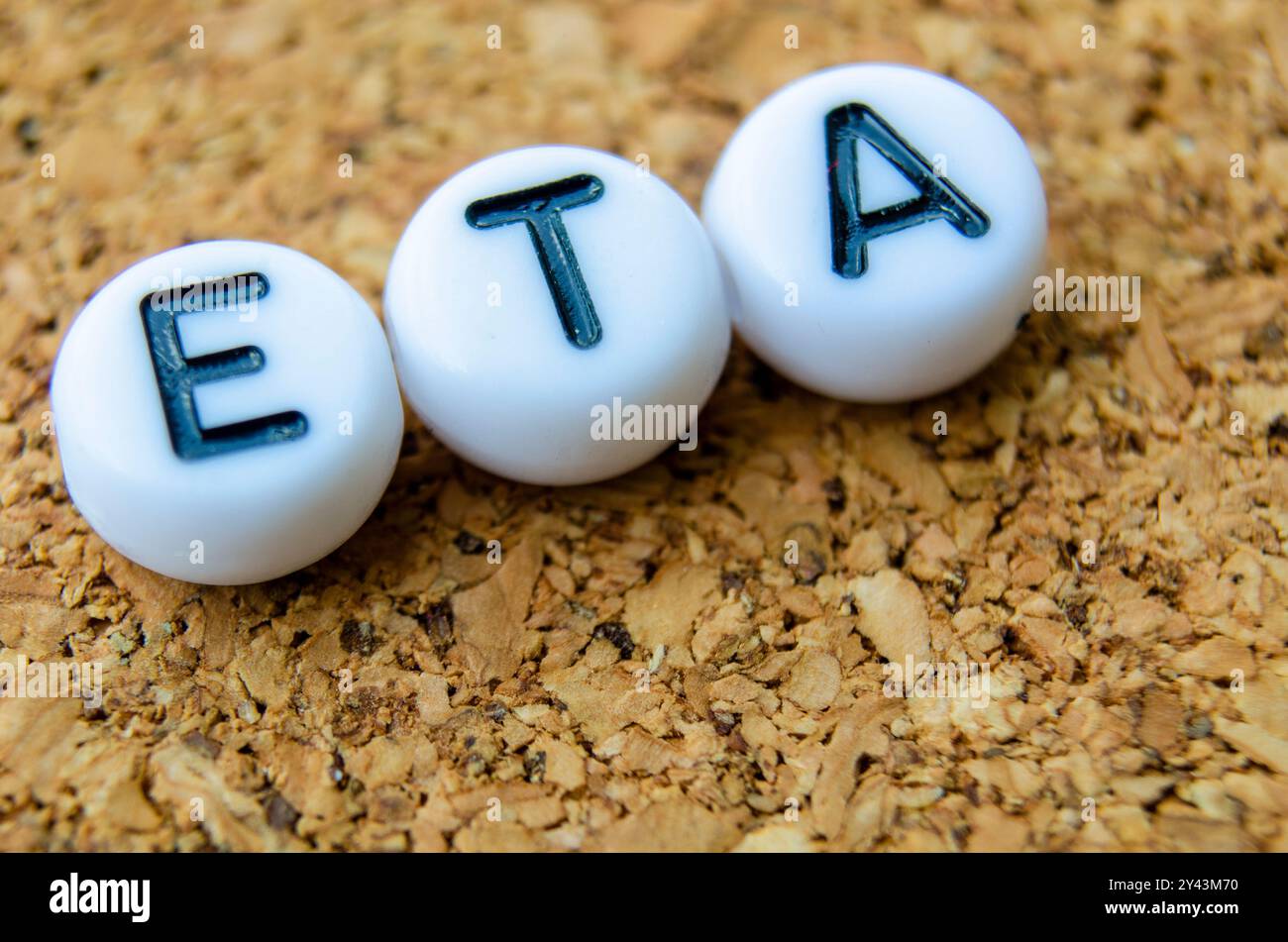 ETA est l'acronyme de l'heure d'arrivée estimée, un concept lié au voyage Banque D'Images