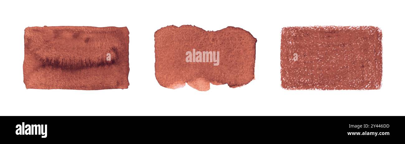 Ensemble d'éléments graphiques vectoriels d'aquarelle marron. Collection coups de pinceau Illustration de Vecteur