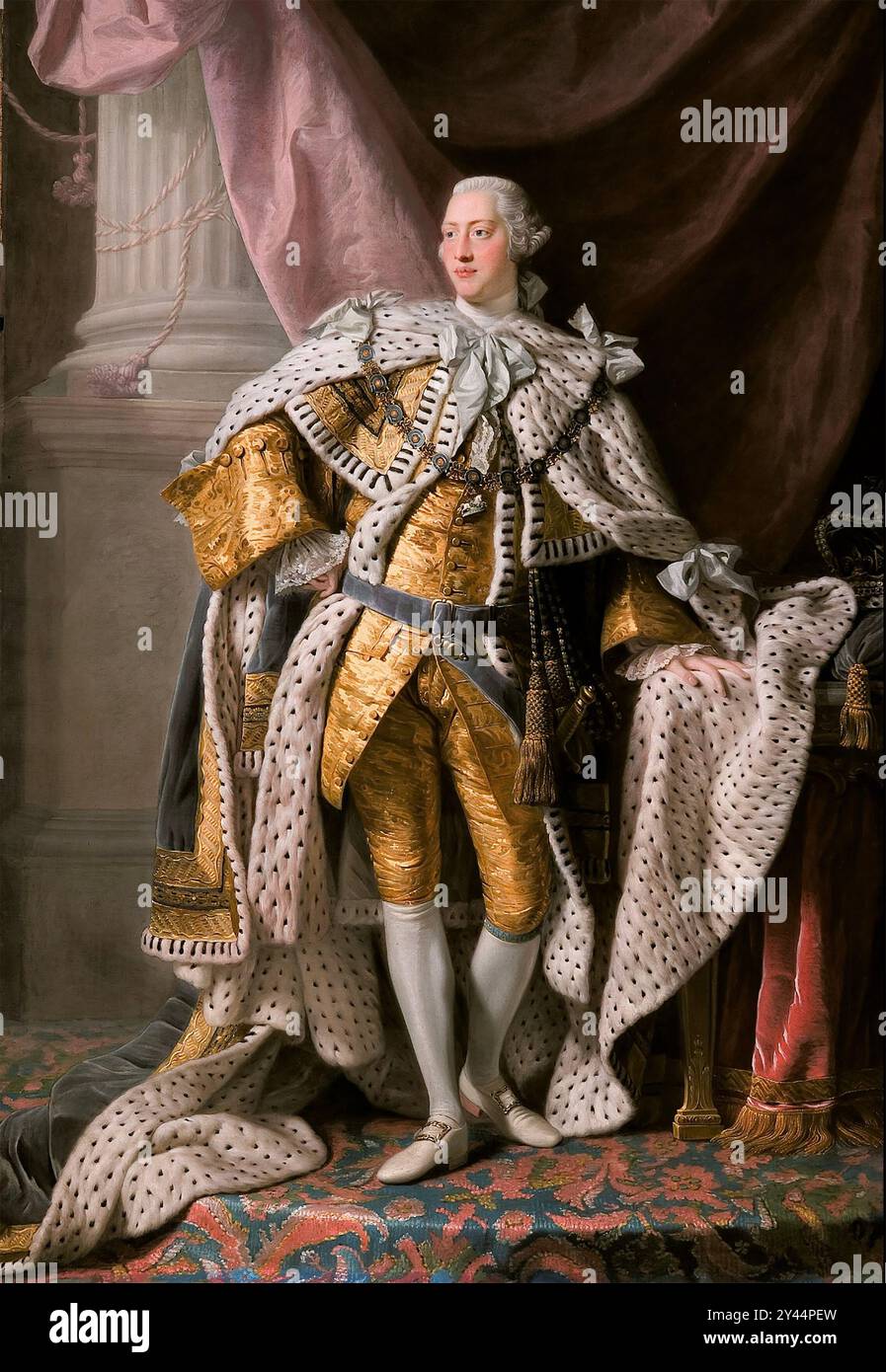 LE ROI GEORGE III de Grande-Bretagne (1738-1820) dans ses robes de couronnement de 1762. Banque D'Images