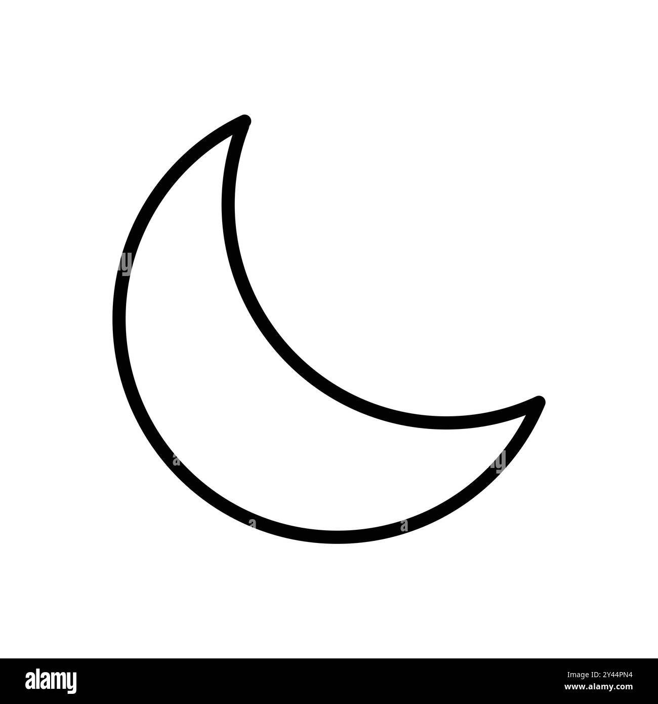 Contour de demi-lune et symbole de signe d'icône de vecteur rempli Illustration de Vecteur