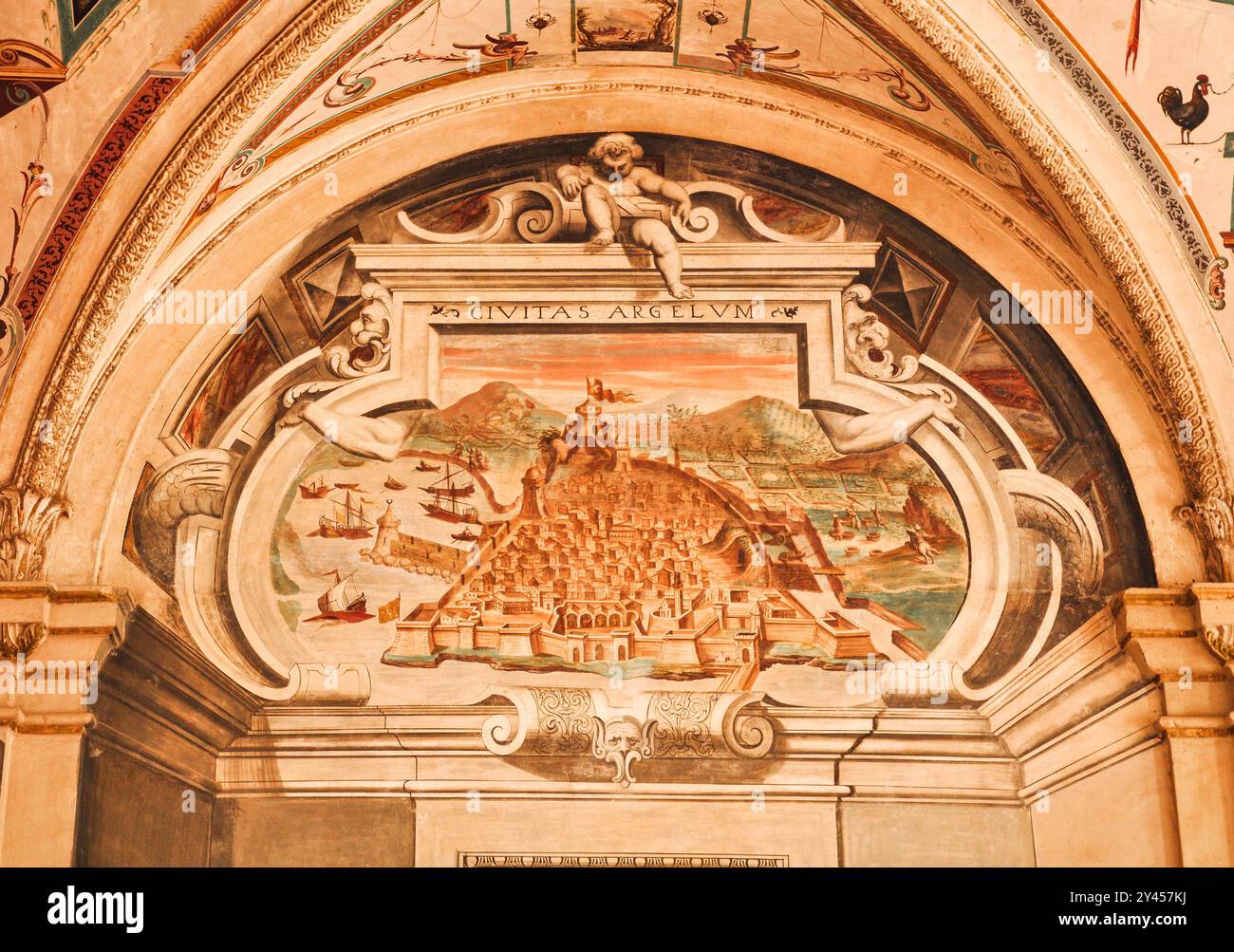 Les Archives centrales de l'Armée générale situées dans un magnifique palais du 16ème siècle à Viso del marqués, avec de belles fresques Banque D'Images