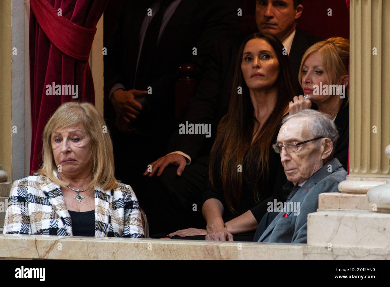 Buenos Aires, Argentine. 15 septembre 2024. Buenos Aires, Argentine. 15 septembre 2024. Yuyito Gonzalez, petite amie du président Javier Milei, était à la présentation du budget pour 2025 accompagnée des parents du président. (Photo de Sebastian Hipperdinger/Sipa USA) crédit : Sipa USA/Alamy Live News Banque D'Images
