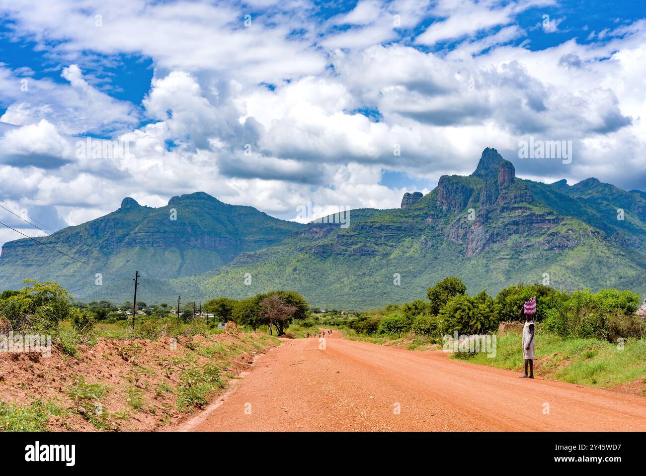 MT Moroto à Karamoja, nord-est de l'Ouganda. Banque D'Images