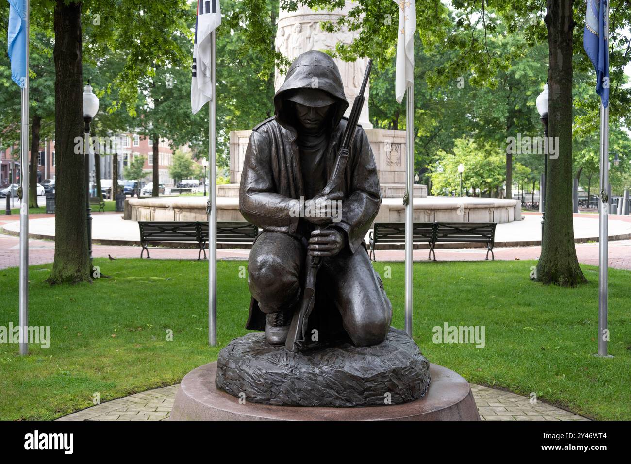 Statue des vétérans de la guerre de Corée Rhode Island Banque D'Images