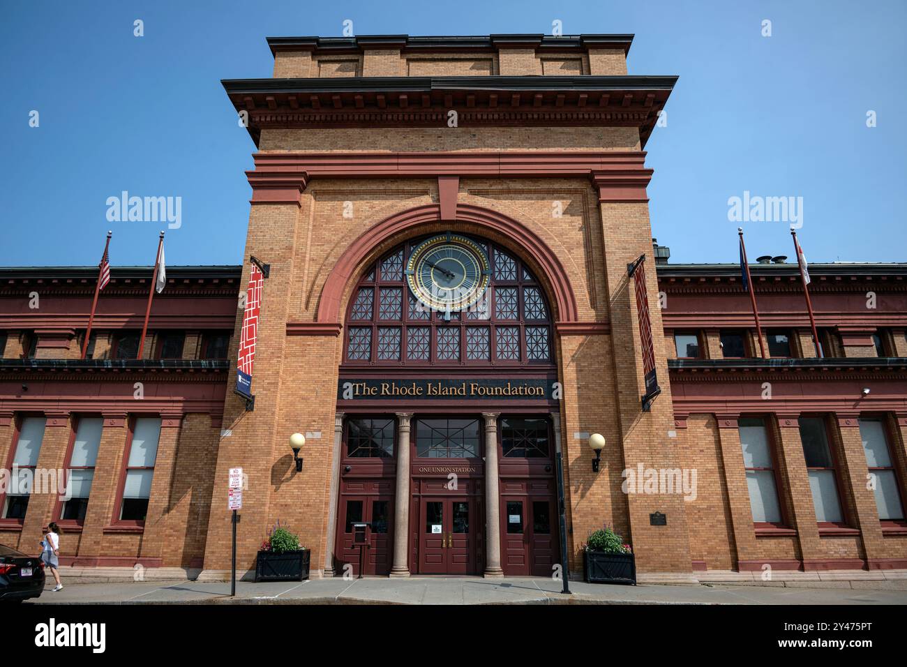 Gare historique Union Station construite en 1898. Maintenant, ce bâtiment est la maison du bâtiment de la Fondation Rhode Island. Banque D'Images