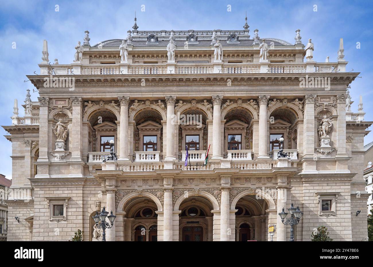 Opéra de Budapest avec décorations baroques Banque D'Images