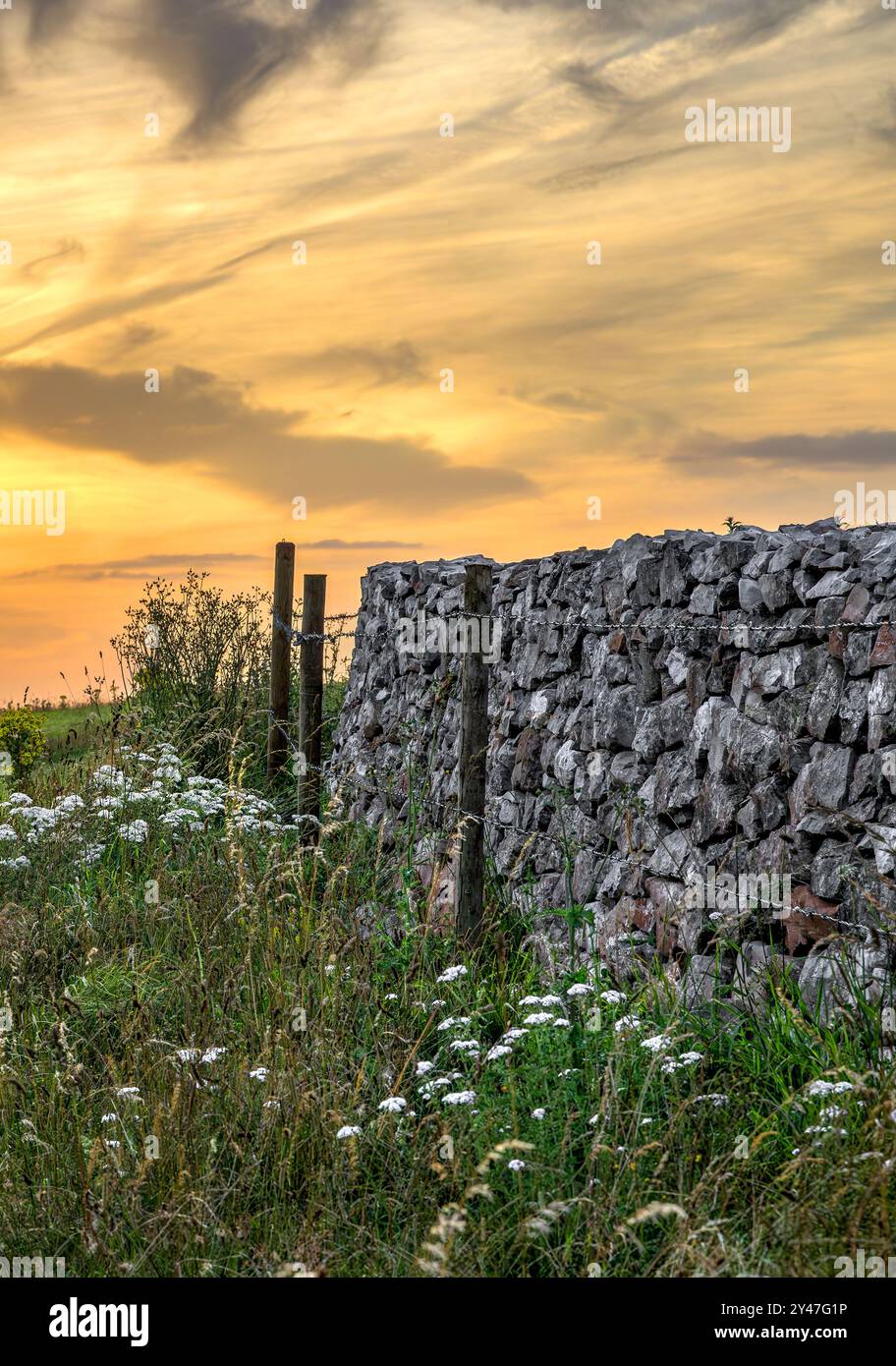 Les Mendips pris de Deer Leap qui est le point culminant des Mendips, Somerset, royaume-uni au crépuscule Banque D'Images