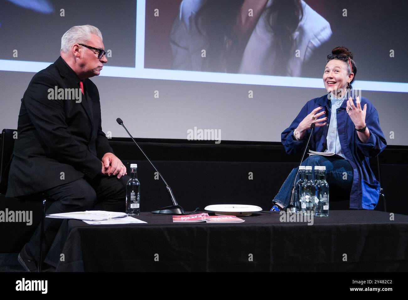 Londres, Royaume-Uni. 16 septembre 2024. Kristy Matheson sur scène à Mark Kermode en 3D. Photo de Julie Edwards./Alamy Live News Banque D'Images