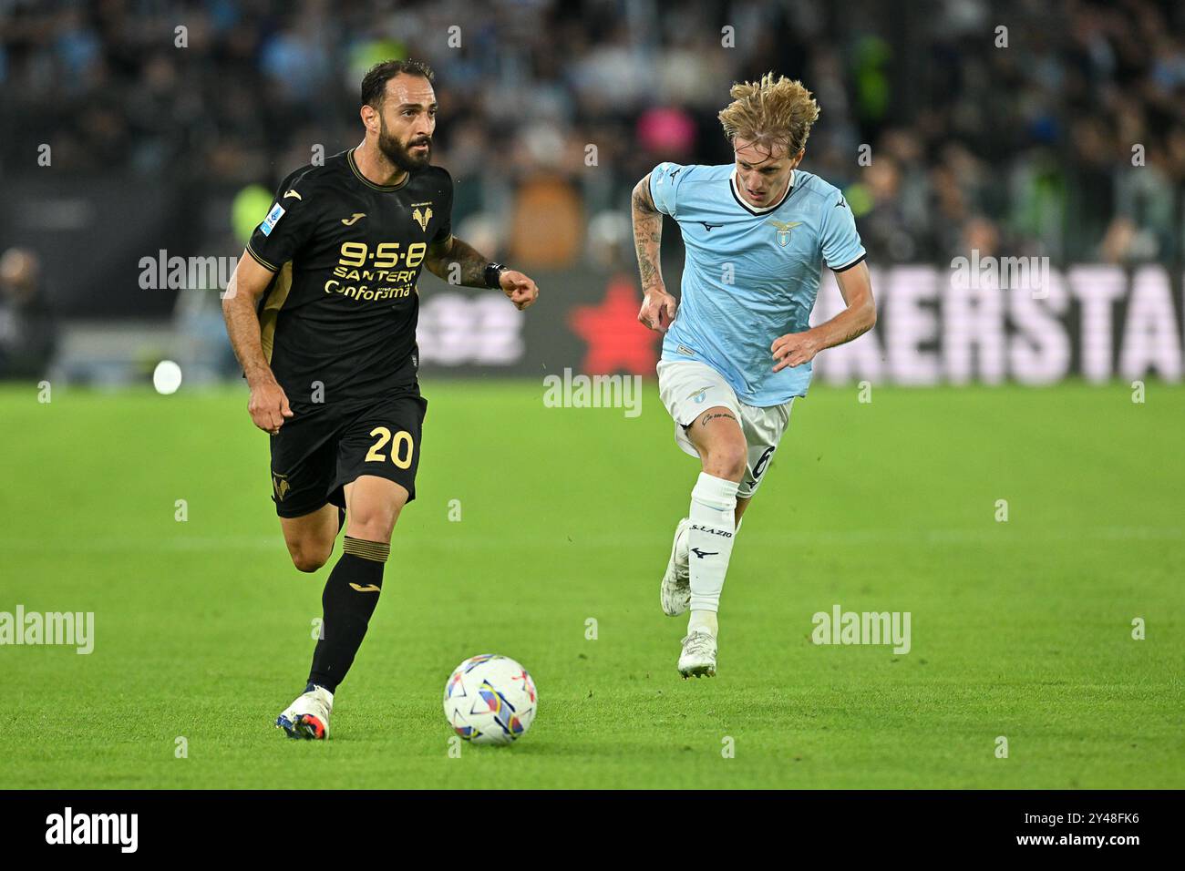 Rome, Italie. 16 septembre 2024. 16 septembre 2024, Stadio Olimpico, Roma, Italie ; Serie A Football; Lazio contre Hellas Vérone ; Grigoris Kastanos de Hellas Vérone crédit : Roberto Ramaccia/Alamy Live News Banque D'Images