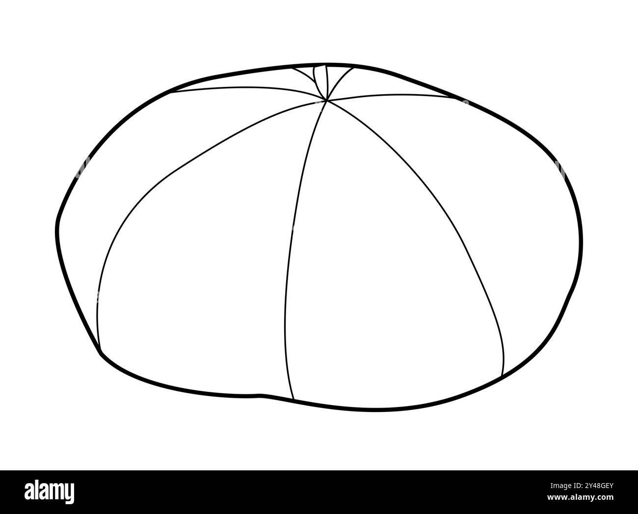 Béret Cap. Chapeau pour la tête accessoire de mode vêtements illustration technique. Casque vectoriel pour hommes, femmes, style unisexe, modèle plat CAD maquette contour d'esquisse isolé Illustration de Vecteur