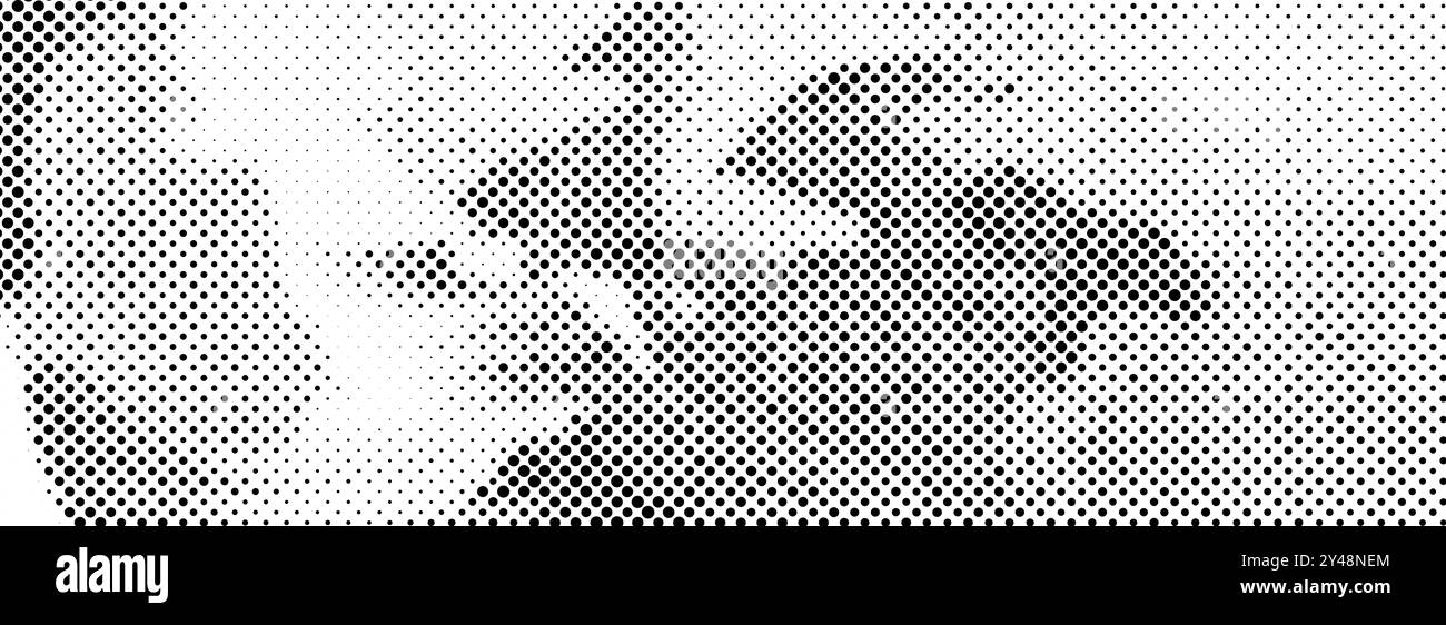 Texture demi-ton déformée à grain abstrait et pointillé. Arrière-plan bitmap granuleux pixélisé. Motif dégradé ondulé grunge déchiré. Fond de bruit de trame rétro. Fond d'écran de superposition de style comique vectoriel Illustration de Vecteur