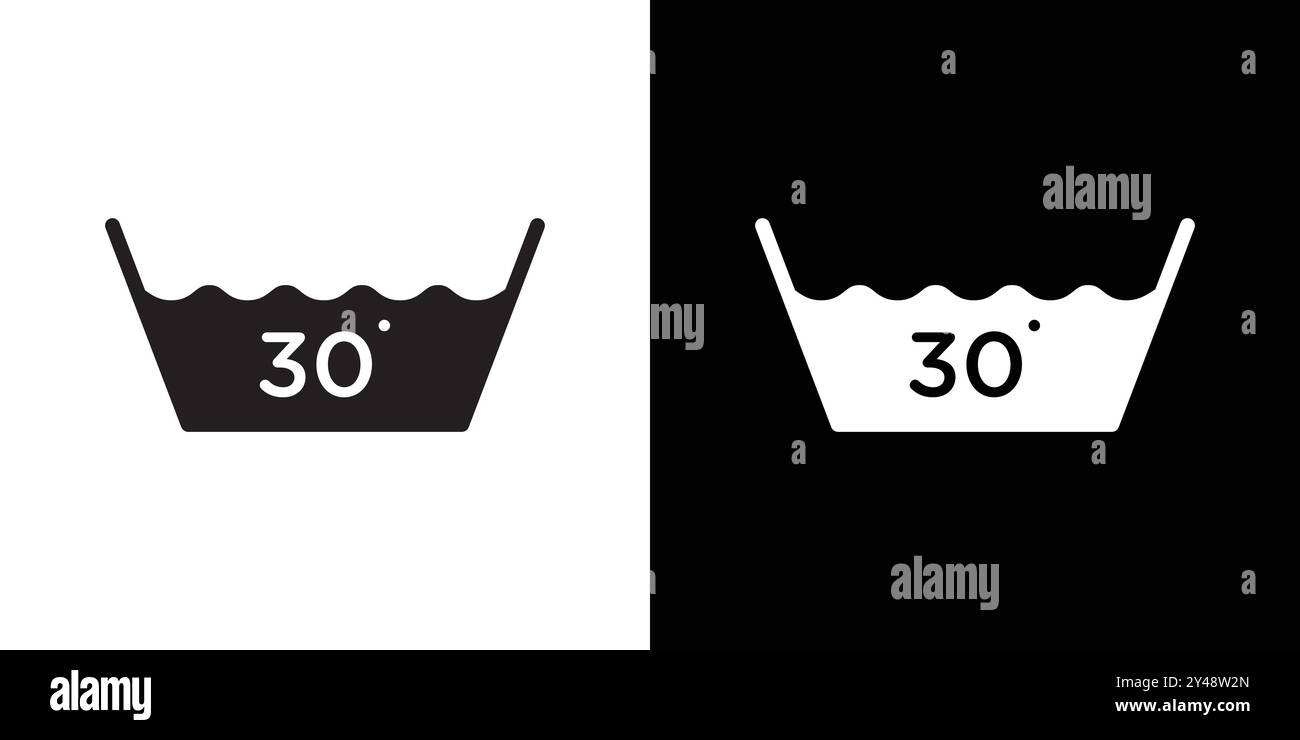 Icône de soin des vêtements vecteur d'art de ligne noire en noir et blanc contour set signe de collection Illustration de Vecteur