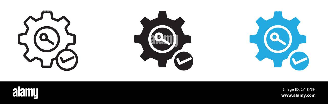 Icône d'optimisation, marque de logo de ligne vectorielle ou style de contour de collection de jeux de symboles Illustration de Vecteur