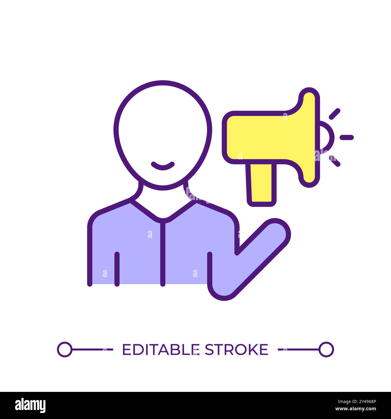 Icône de couleur RVB du directeur mégaphone Illustration de Vecteur