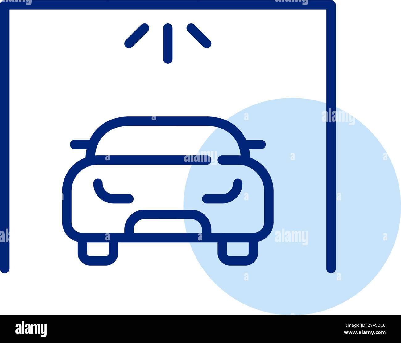 Voiture en boîte avec sprinkleurs. Conduire dans le lave-auto automatique. Pixel Perfect, icône de vecteur de contour modifiable Illustration de Vecteur