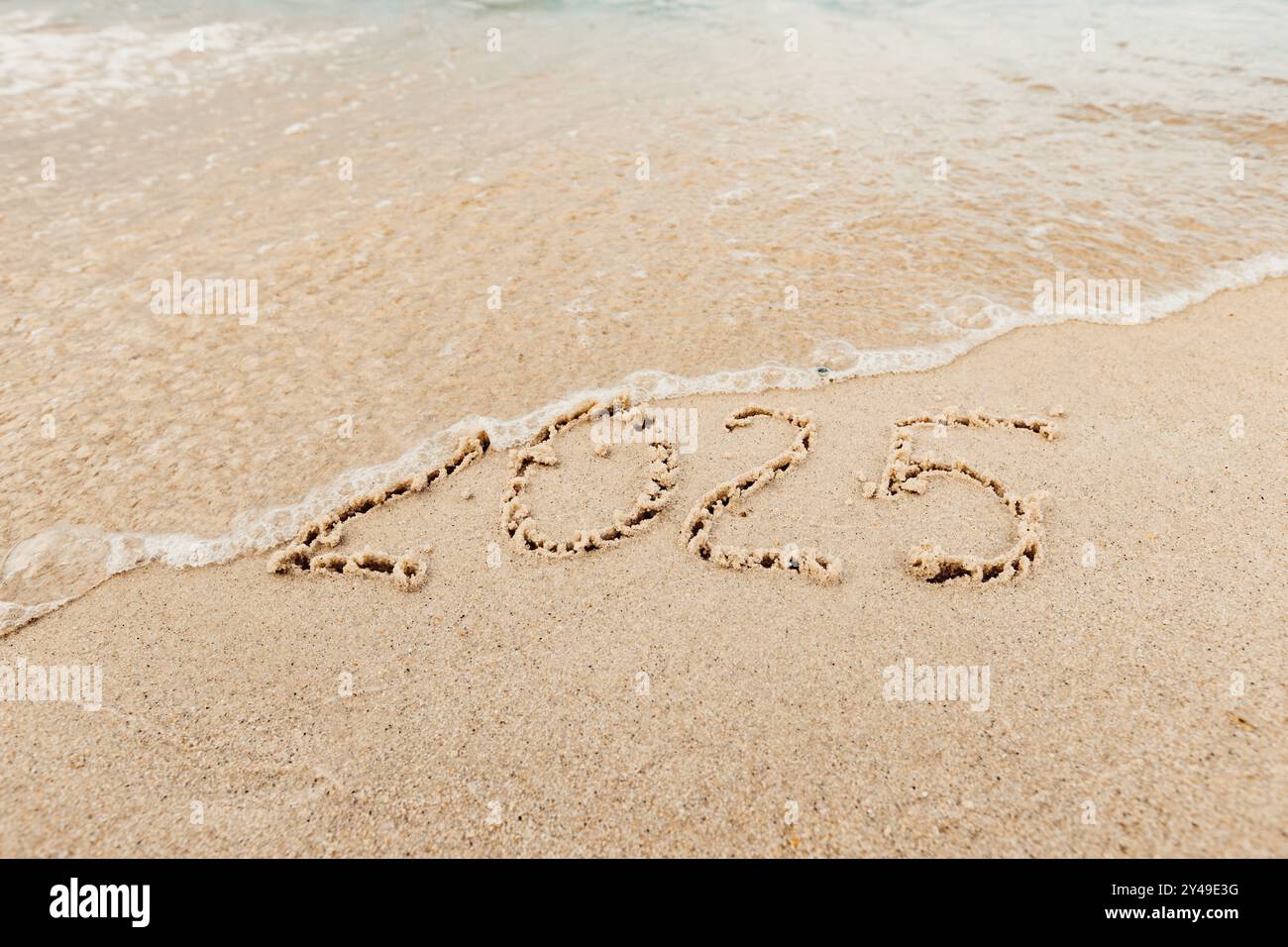 Inscription de Noël 2005 sur la plage Banque D'Images