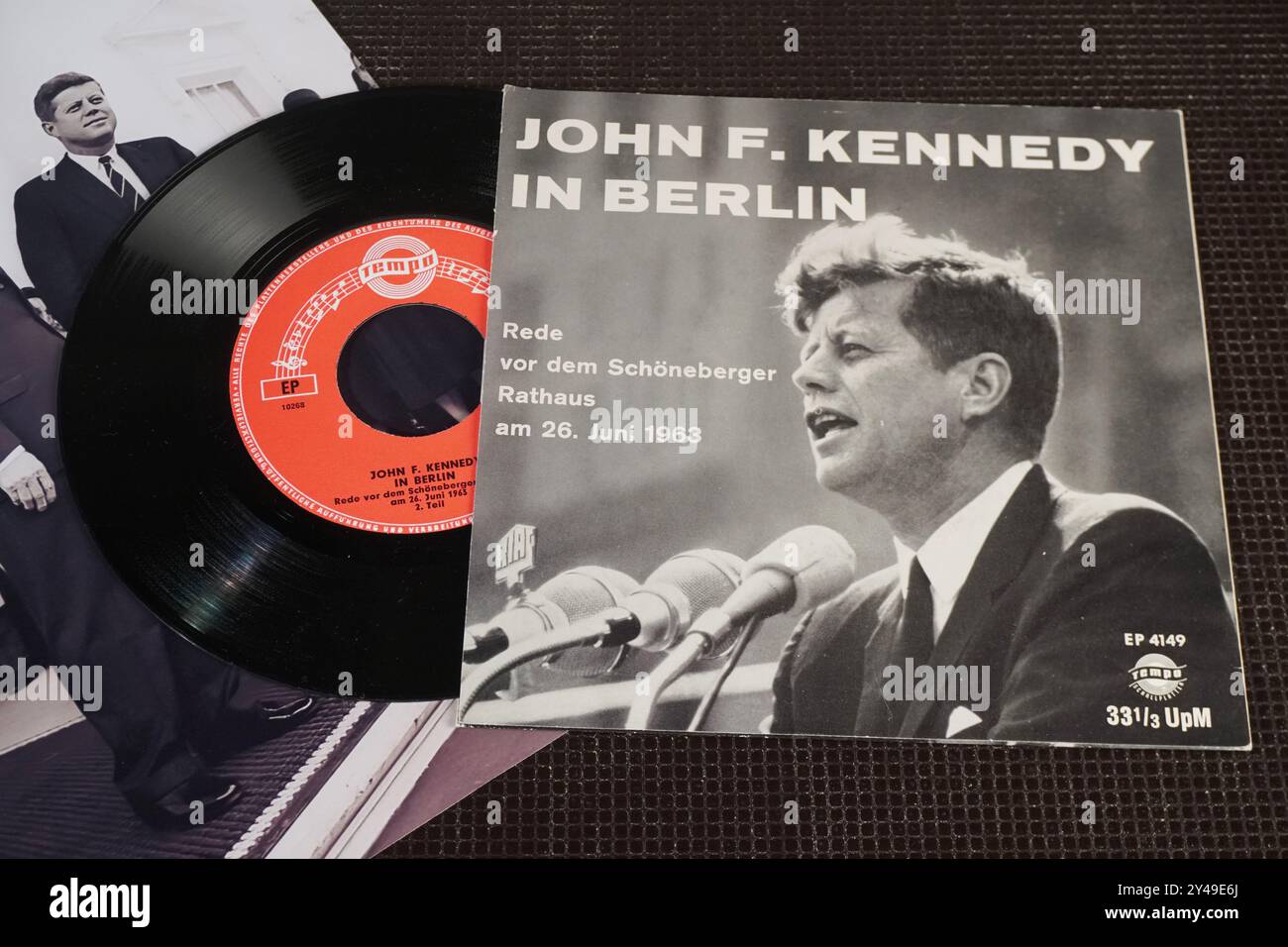 HAMBOURG, ALLEMAGNE, 22 - 2024 juin : visite de John F. Kennedy à Berlin, discours de juin 1963 - vinyle record Banque D'Images