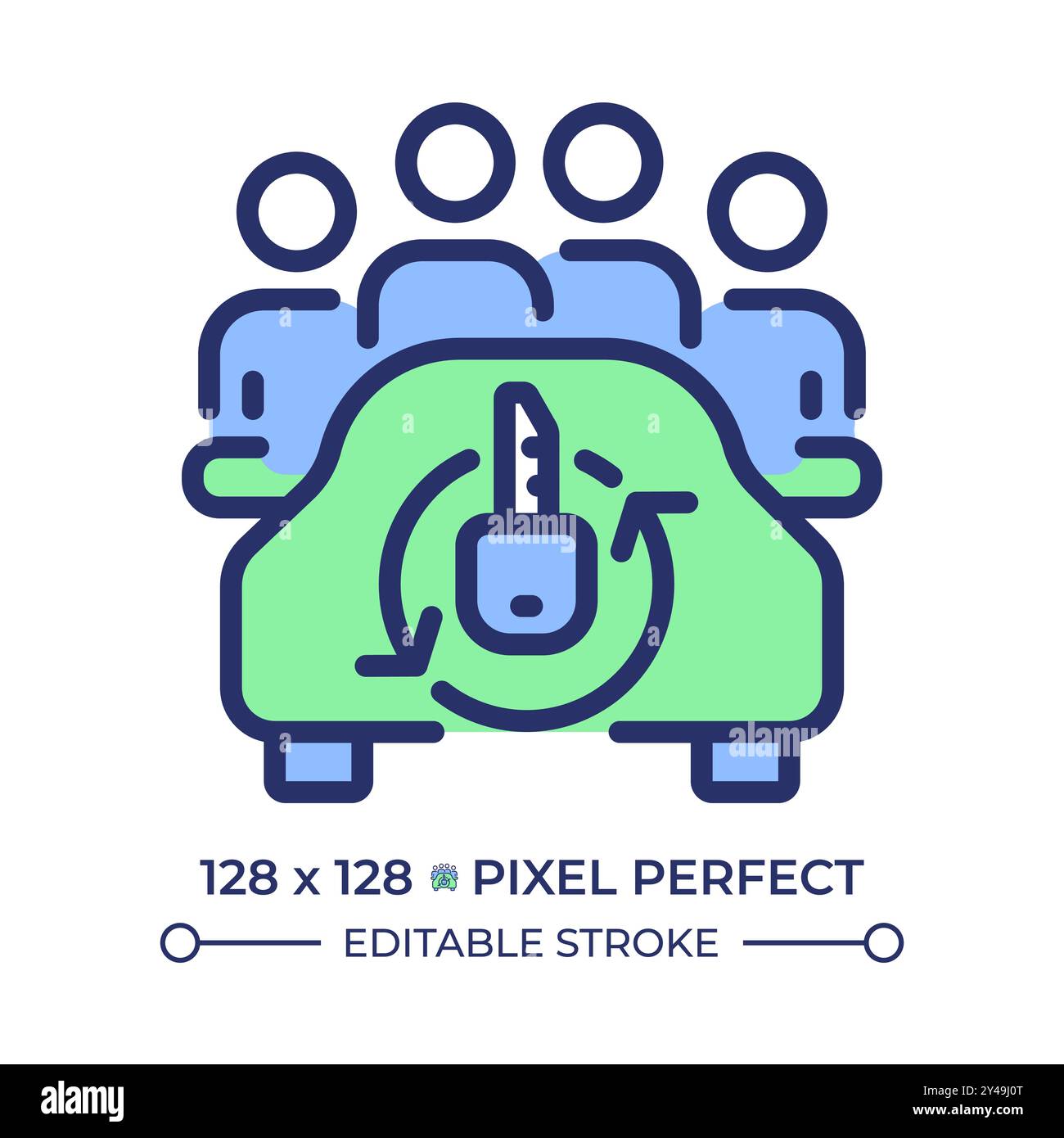 Icône de couleur RVB parfaite pixel de partage de voiture Illustration de Vecteur
