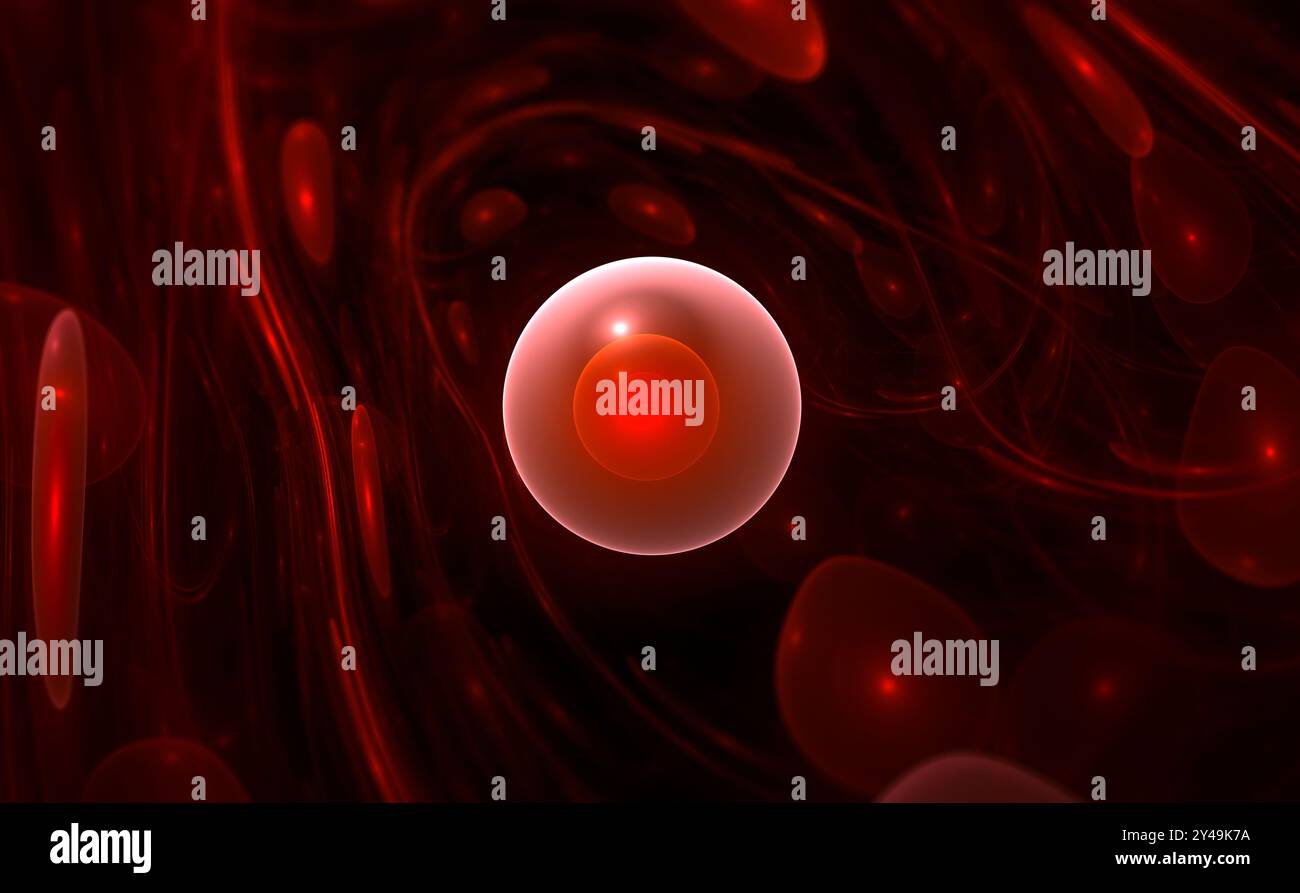 Globules rouges circulant dans les veines pour une utilisation dans le cadre de projets sur la science, la recherche, la biologie et l'éducation Banque D'Images