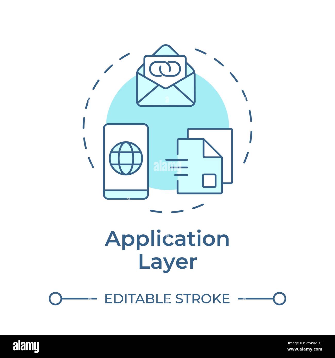 Icône de concept bleu doux de couche d'application Illustration de Vecteur
