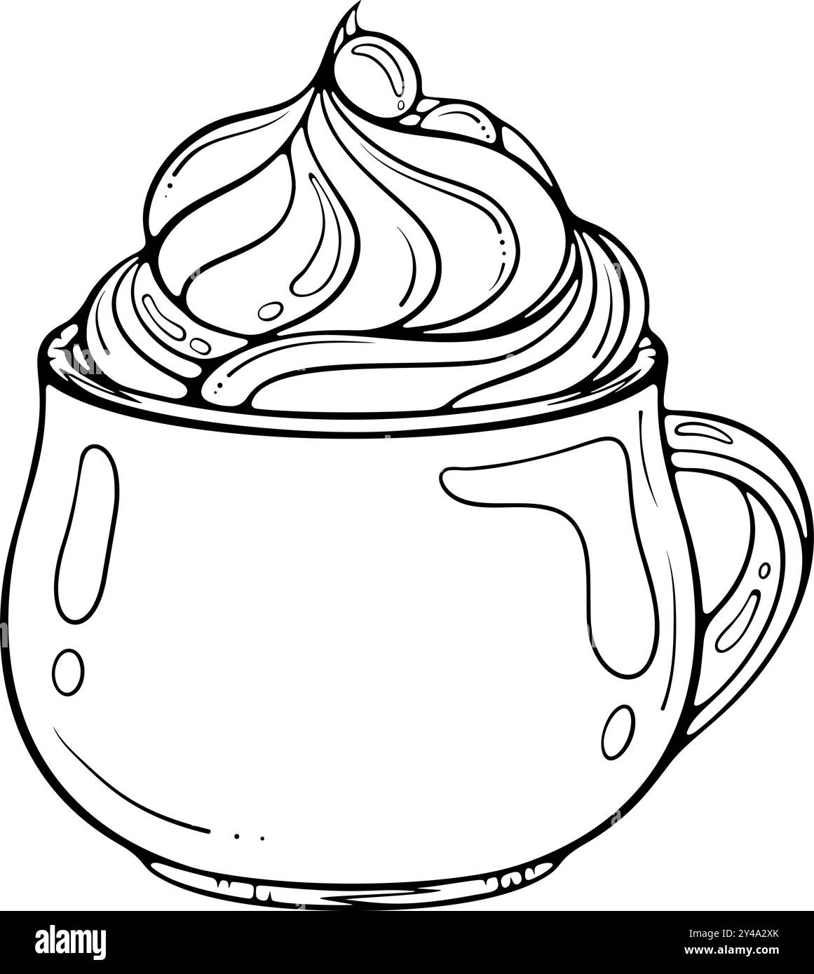 Dessin au trait Latte citrouille Illustration de Vecteur