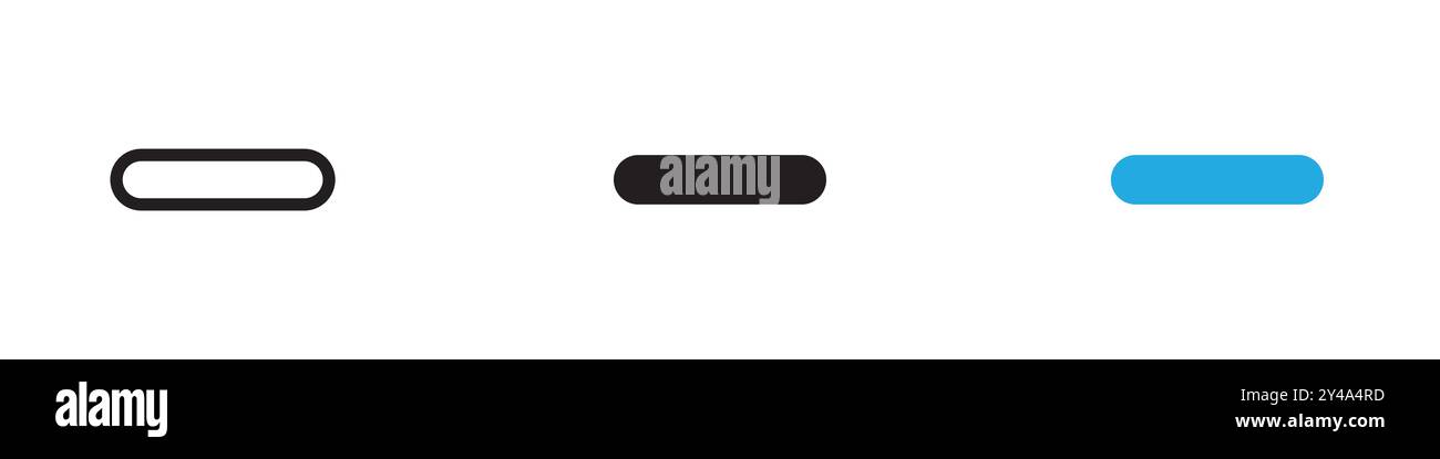 Moins icône de marque de logo de ligne vectorielle ou de style de contour de collection de jeu de symboles Illustration de Vecteur