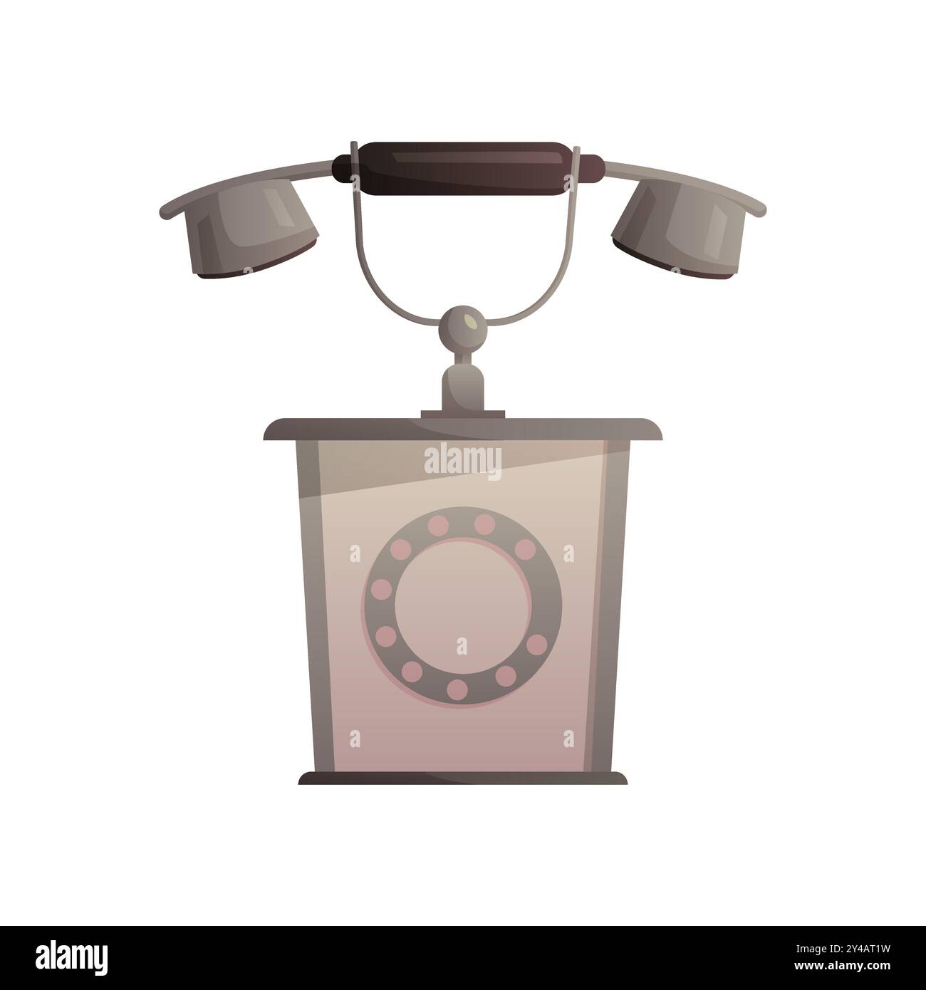 Téléphone rotatif vintage, ancien équipement de communication de l'illustration vectorielle de prêteur sur gage Illustration de Vecteur